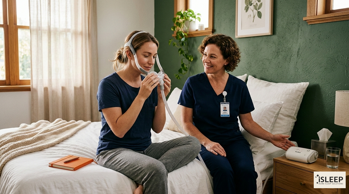 Does iSleep help with getting a CPAP or other therapy set up after the